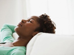 Sleeping black woman